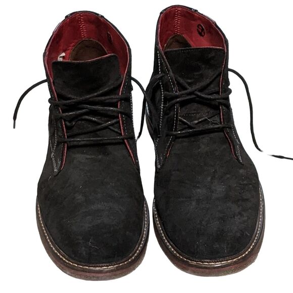 Lloyd Dalbert Suede Black lace up oiled suede boots Germany Men's 10US - Picture 1 of 9
